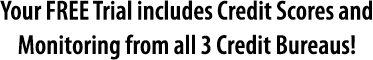 Your FREE Trial includes Credit Scores and Monitoring from all 3 Credit Bureaus!